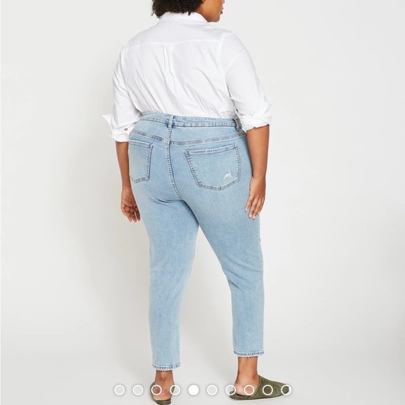 Universal Standard Seine High Rise Skinny Jeans light blue stretch plus 32 New - Picture 12 of 13